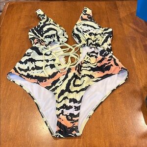 Zebra Print One-Piece Swimsuit